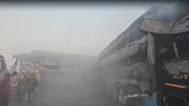 Photo of मथुरा में भीषण सड़क हादसा, कोहरे में यमुना एक्सप्रेसवे पर 9 वाहन टकराए, 4 की जलकर मौत