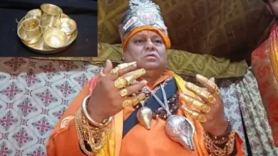 Photo of प्रयागराज माघ मेले में गोल्डन गूगल बाबा बने आकर्षण, सिर से पांव तक सोने-चांदी के आभूषणों में सजे दिखे